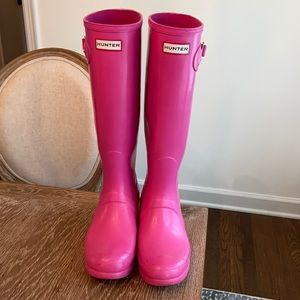 Hunter Rain Boots Lipstick Pink 8